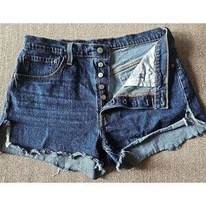 Levi's 501 XX Cutoff Jeans Shorts Women’s Size 33 Blue Distressed